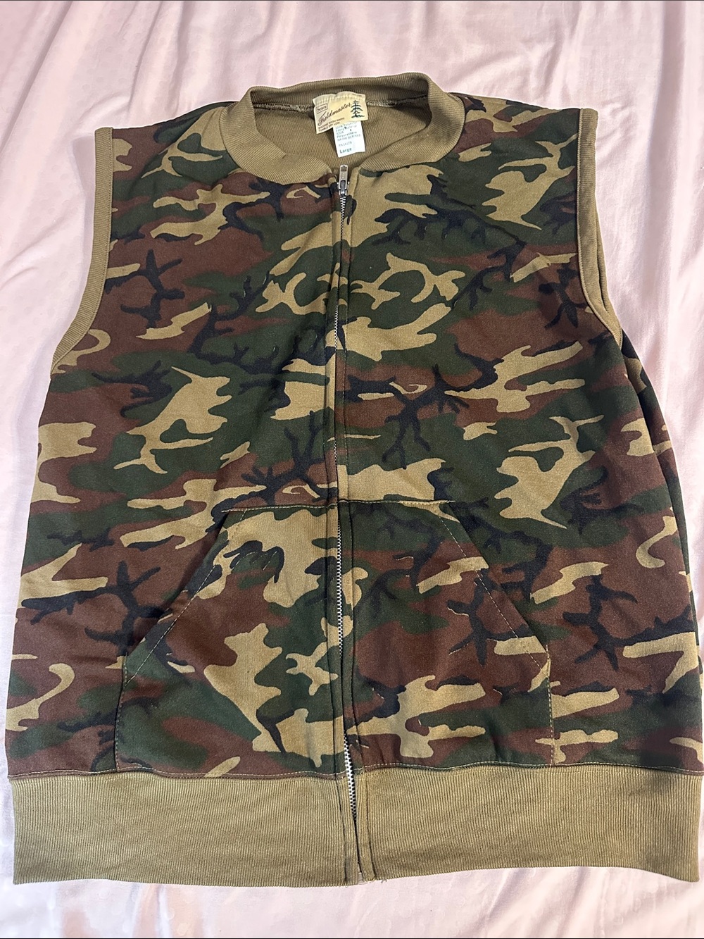 NOS Fieldmaster/Sears Men's Camouflage Zip-Up Vest sz:Large